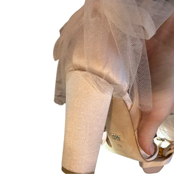 Badgley Mischka Kim Bow Satin Heel‎ Sandal Pink 8.5 - Picture 9 of 11